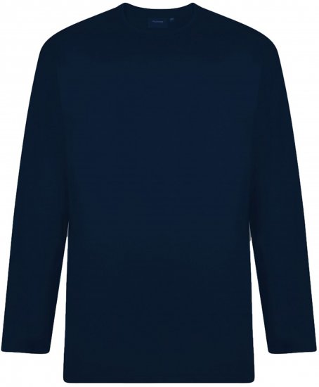 Espionage T015LS Plain Long Sleeve T-Shirt Navy - Didelių dydžių vyriški marškinėliai ilgomis rankovėmis - Didelių dydžių vyriški marškinėliai ilgomis rankovėmis