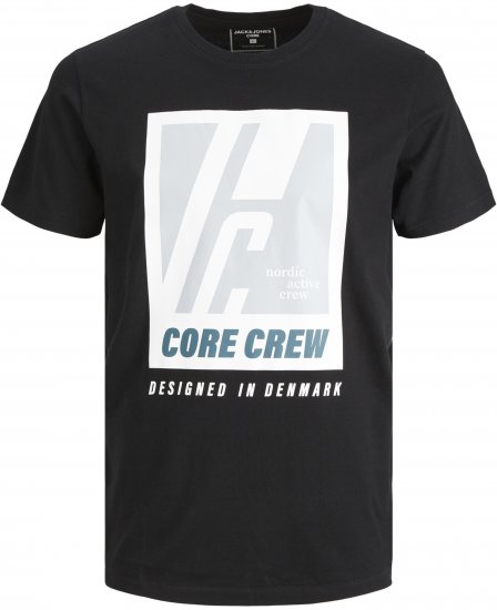 Jack & Jones Spring Logo T-Shirt Black - Marškinėliai - Marškinėliai - 2XL-14XL