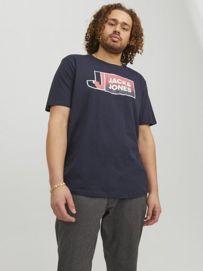 Jack & Jones Logan T-Shirt Navy - Marškinėliai - Marškinėliai - 2XL-14XL