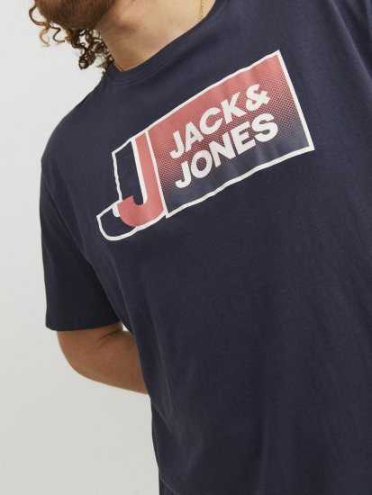 Jack & Jones Logan T-Shirt Navy - Marškinėliai - Marškinėliai - 2XL-14XL