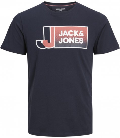 Jack & Jones Logan T-Shirt Navy - Marškinėliai - Marškinėliai - 2XL-14XL