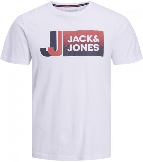 Jack & Jones Logan T-Shirt White - Marškinėliai - Marškinėliai - 2XL-14XL