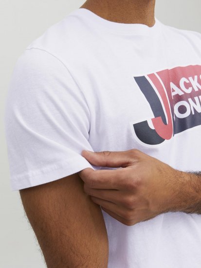 Jack & Jones Logan T-Shirt White - Marškinėliai - Marškinėliai - 2XL-14XL