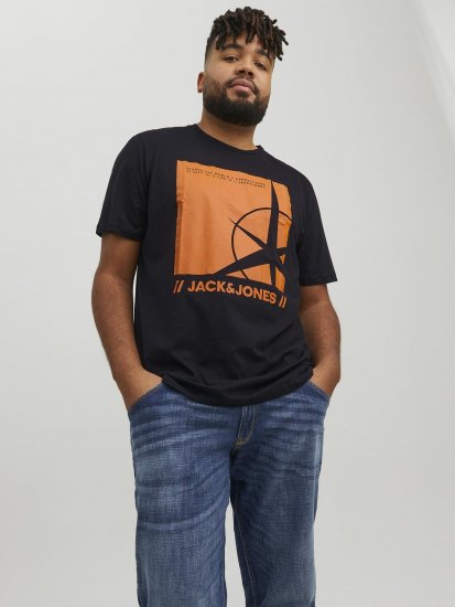 Jack & Jones Conrad T-Shirt Black - Marškinėliai - Marškinėliai - 2XL-14XL