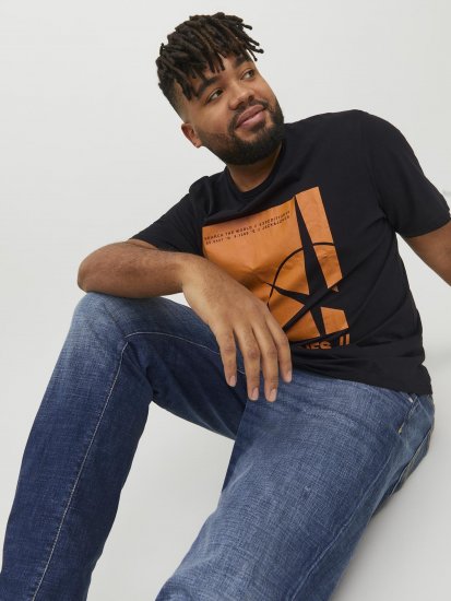 Jack & Jones Conrad T-Shirt Black - Marškinėliai - Marškinėliai - 2XL-14XL