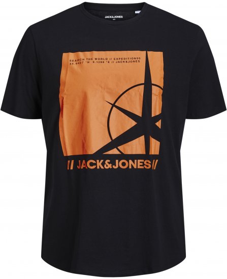 Jack & Jones Conrad T-Shirt Black - Marškinėliai - Marškinėliai - 2XL-14XL