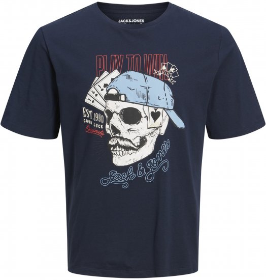Jack & Jones Roxbury T-Shirt Navy - Marškinėliai - Marškinėliai - 2XL-14XL