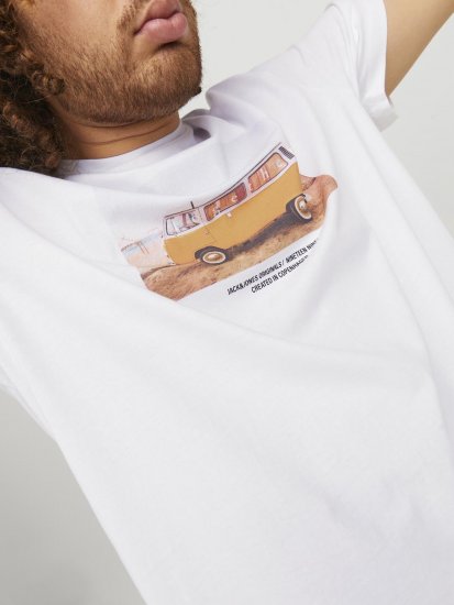 Jack & Jones Copenhagen Photo T-Shirt White - Marškinėliai - Marškinėliai - 2XL-14XL