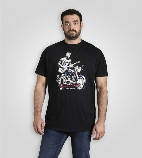 D555 Derby T-Shirt Rhythm and Rides Navy - Marškinėliai - Marškinėliai - 2XL-14XL
