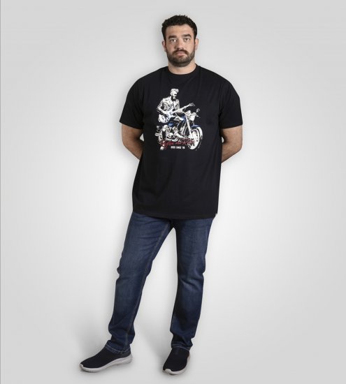 D555 Derby T-Shirt Rhythm and Rides Navy - Marškinėliai - Marškinėliai - 2XL-14XL