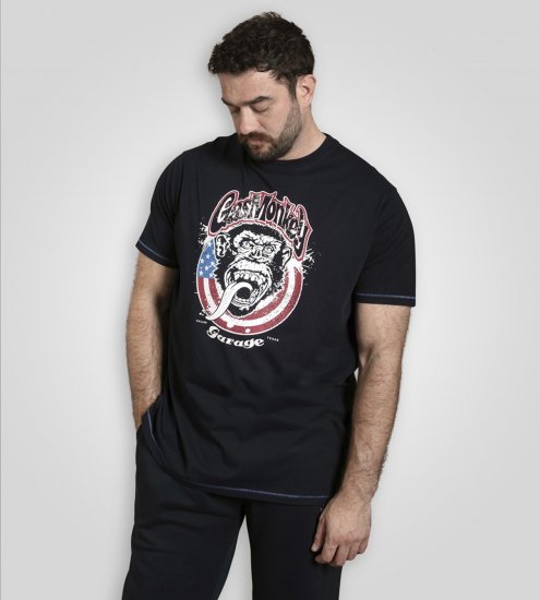 D555 Birkenhead T-Shirt Gas Monkey Garage Navy - Marškinėliai - Marškinėliai - 2XL-14XL