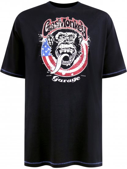 D555 Birkenhead T-Shirt Gas Monkey Garage Navy - Marškinėliai - Marškinėliai - 2XL-14XL