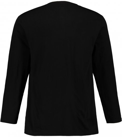 JP1880 Henley T-Shirt Long Sleeve Black TALL - VYRIŠKI DRABUŽIAI MT-6XLT - Drabužiai aukštiems vyrams
