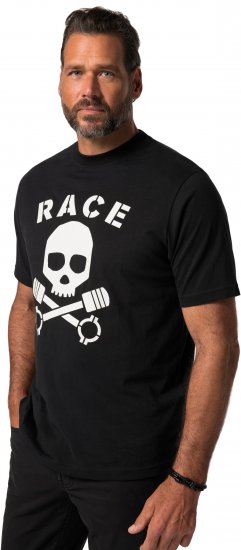 JP1880 T-Shirt Short Sleeve Skull Race Black - Marškinėliai - Marškinėliai - 2XL-14XL
