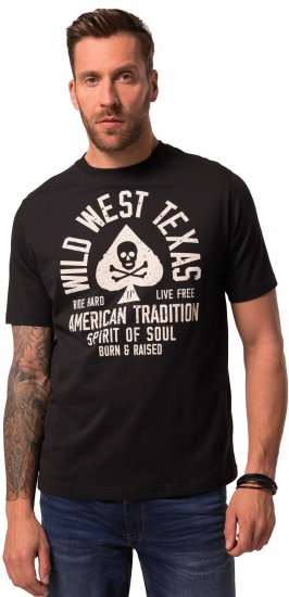 JP1880 T-Shirt 2-Pack Wild West Black And White - Marškinėliai - Marškinėliai - 2XL-14XL