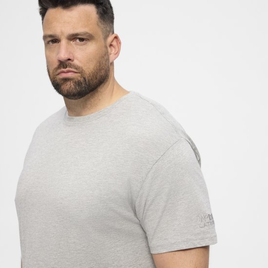 North Latitude T-Shirt O-Neck Grey Melange TALL - TALL marškinėliai - Marškinėliai Aukštiems Vyrams