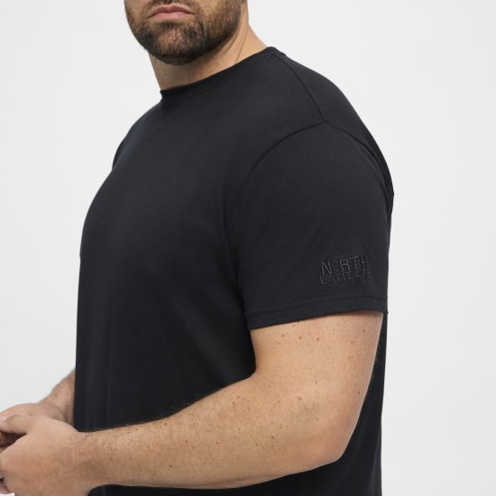 North Latitude T-Shirt O-Neck Black TALL - TALL marškinėliai - Marškinėliai Aukštiems Vyrams