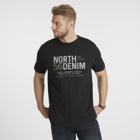North Latitude Denim Printed T-Shirt Black TALL - TALL marškinėliai - Marškinėliai Aukštiems Vyrams