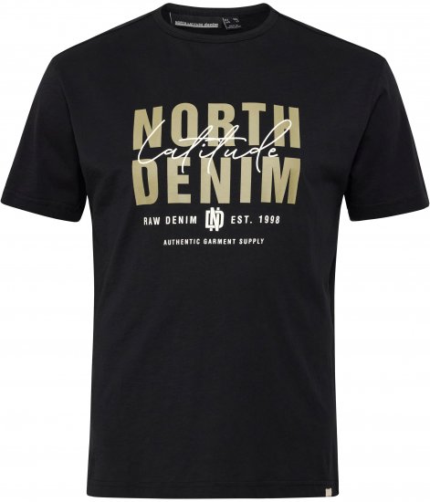 North Latitude Denim Printed Logo T-Shirt Black TALL - TALL marškinėliai - Marškinėliai Aukštiems Vyrams