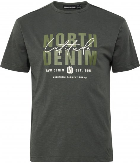 North Latitude Denim Printed Logo T-Shirt Dark Green TALL - TALL marškinėliai - Marškinėliai Aukštiems Vyrams