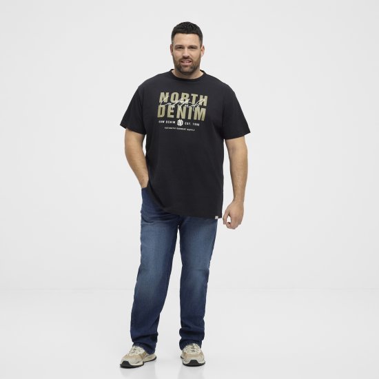 North Latitude Denim Printed Logo T-Shirt Black TALL - TALL marškinėliai - Marškinėliai Aukštiems Vyrams