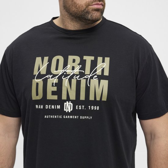 North Latitude Denim Printed Logo T-Shirt Black TALL - TALL marškinėliai - Marškinėliai Aukštiems Vyrams