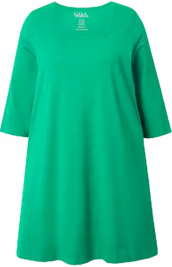 Ulla Popken Square Neckline Knit Swing A-line Pocket Tunic Moss Green - Spausdinti marškinėliai moterims - 
