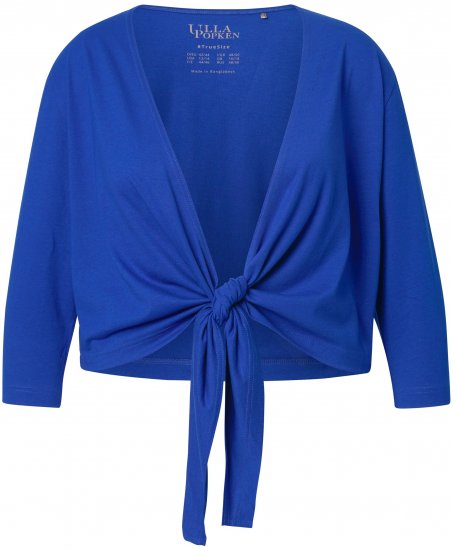 Ulla Popken Versatile Surplice Wrap Tie Hem Bolero Top Cobalt Blue - Marškinėliai - 