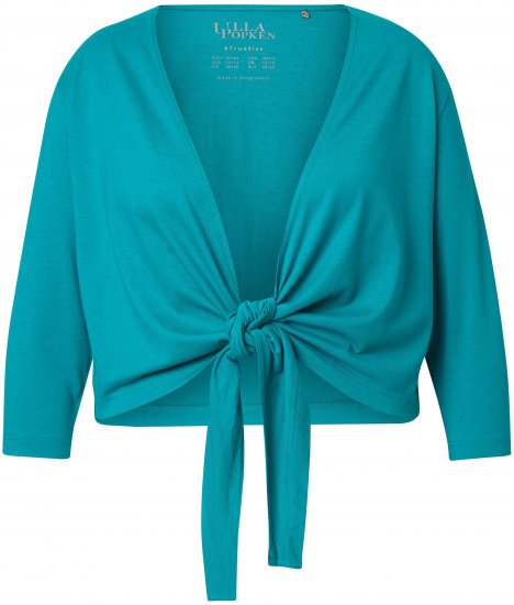 Ulla Popken Versatile Surplice Wrap Tie Hem Bolero Top Teal - Marškinėliai - 