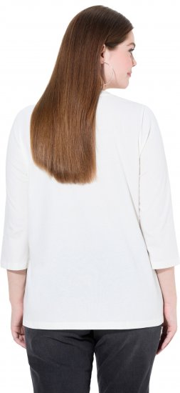 Ulla Popken SPRING Studded 3/4 Sleeve Tee Off-White - Marškinėliai - 