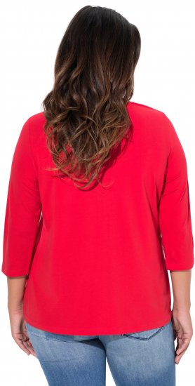 Ulla Popken Floral Graphic V-Neck Tee Lychee - Spausdinti marškinėliai moterims - 