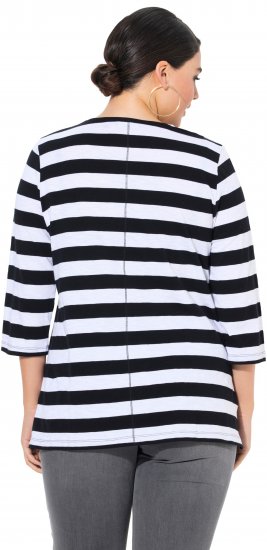 Ulla Popken Chilli Pepper Sequined 3/4 Sleeve Graphic Tee Black - Marškinėliai - 