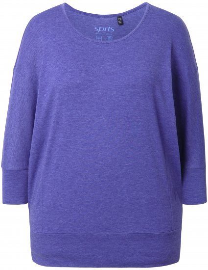 Ulla Popken Quick Drying Batwing Sleeve Tee Blueberry - Spausdinti marškinėliai moterims - 
