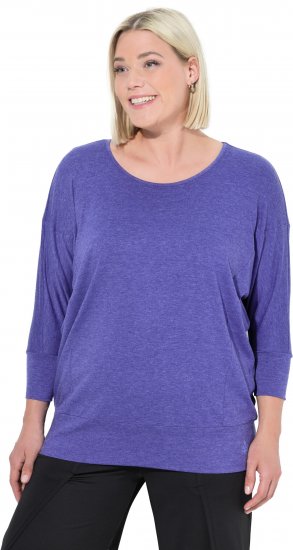 Ulla Popken Quick Drying Batwing Sleeve Tee Blueberry - Spausdinti marškinėliai moterims - 