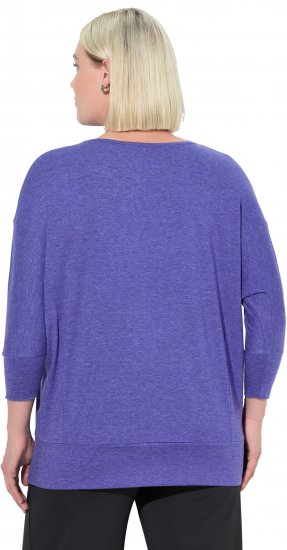 Ulla Popken Quick Drying Batwing Sleeve Tee Blueberry - Spausdinti marškinėliai moterims - 