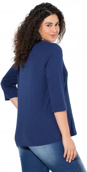 Ulla Popken Rebel 3/4 Sleeve Graphic Tee Ink Blue - Marškinėliai - 