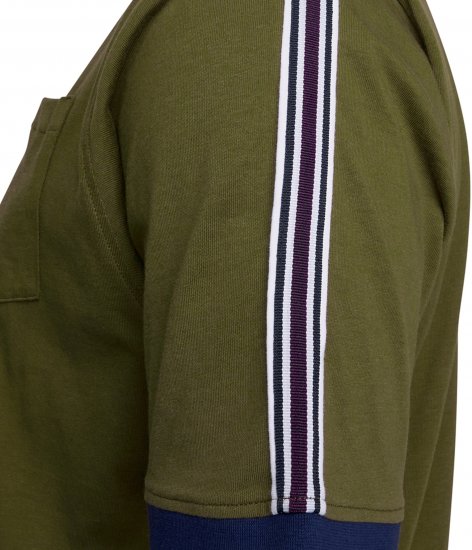 Kam Jeans 5781 Ringer Tee with Shoulder Tape Dark Olive - Marškinėliai - Marškinėliai - 2XL-14XL