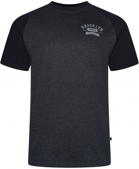 Kam Jeans 5783 Raglan Tee with Brooklyn Chest Print Black - Marškinėliai - Marškinėliai - 2XL-14XL