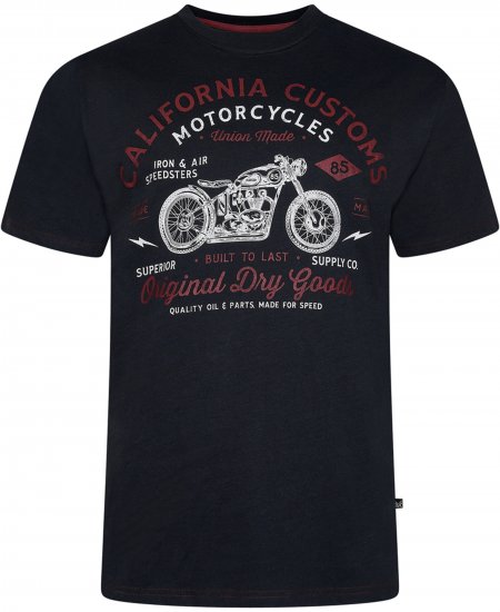 Kam Jeans 5787 California Customs Print Tee Black - Marškinėliai - Marškinėliai - 2XL-14XL