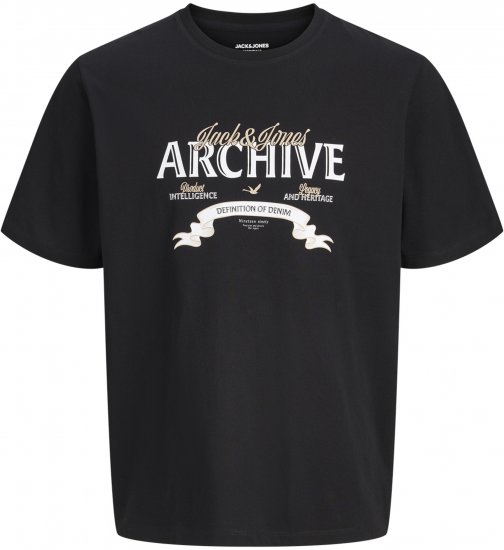 Jack & Jones Dover Denim O-Neck T-Shirt Black - Marškinėliai - Marškinėliai - 2XL-14XL