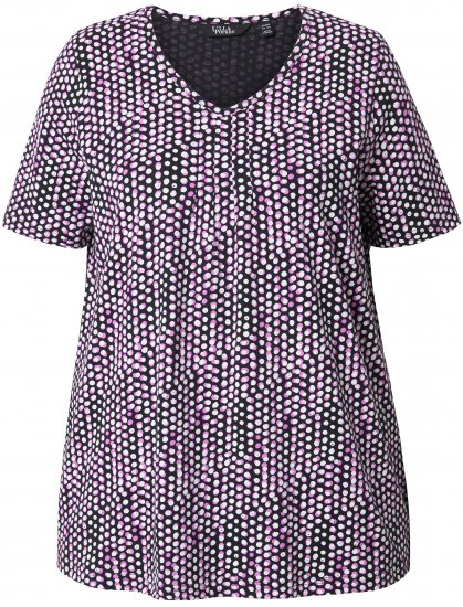 Ulla Popken So Many Dots Tee Light Heather - Spausdinti marškinėliai moterims - 