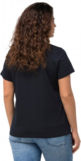 Ulla Popken BISOUS Short Sleeve Graphic Tee Navy Blue - Spausdinti marškinėliai moterims - 