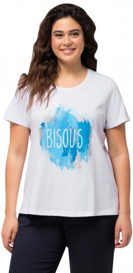 Ulla Popken BISOUS Short Sleeve Graphic Tee Snow White - Spausdinti marškinėliai moterims - 