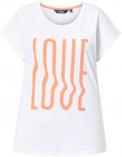 Ulla Popken LOVE Short Sleeve Graphic Tee Snow White - Spausdinti marškinėliai moterims - 