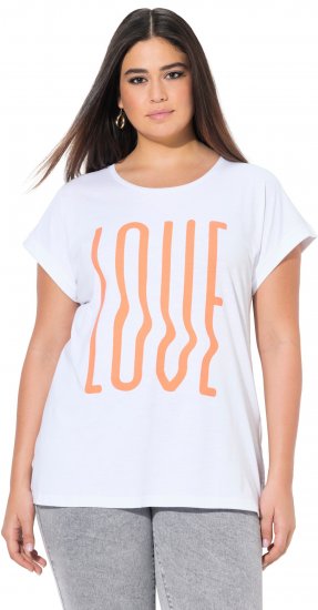 Ulla Popken LOVE Short Sleeve Graphic Tee Snow White - Spausdinti marškinėliai moterims - 