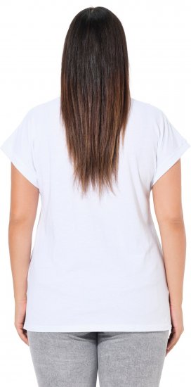Ulla Popken LOVE Short Sleeve Graphic Tee Snow White - Spausdinti marškinėliai moterims - 