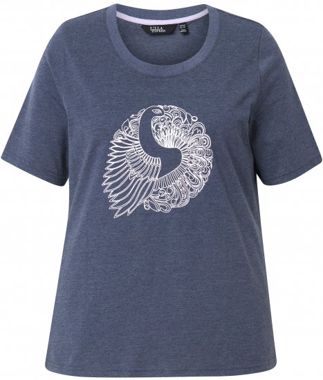 Ulla Popken Peacock Short Sleeve Graphic Tee - Spausdinti marškinėliai moterims - 