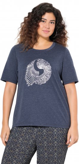 Ulla Popken Peacock Short Sleeve Graphic Tee - Spausdinti marškinėliai moterims - 