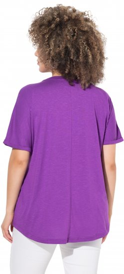 Ulla Popken Marine Print Short Sleeve Tee Purple - Spausdinti marškinėliai moterims - 