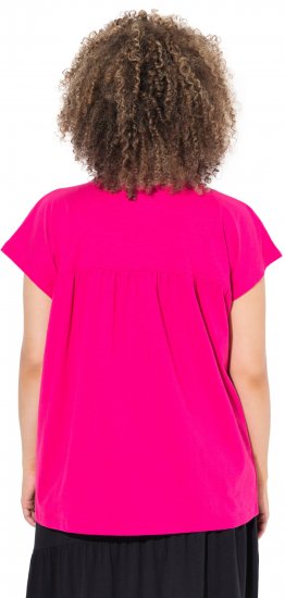 Ulla Popken Free Spirit Butterfly Cap Sleeve Graphic Tee Magenta Pink - Spausdinti marškinėliai moterims - 